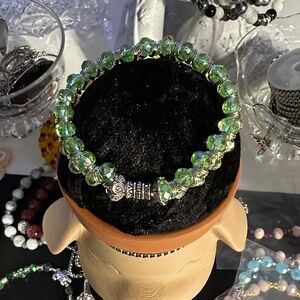 Swarovski doubled Beaded Bracelet with Silver Accents